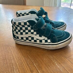 Vans Blue and White Sneakers Mid-Top Velcro